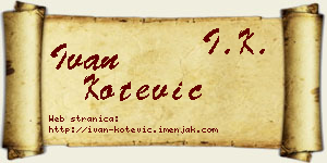 Ivan Kotević vizit kartica